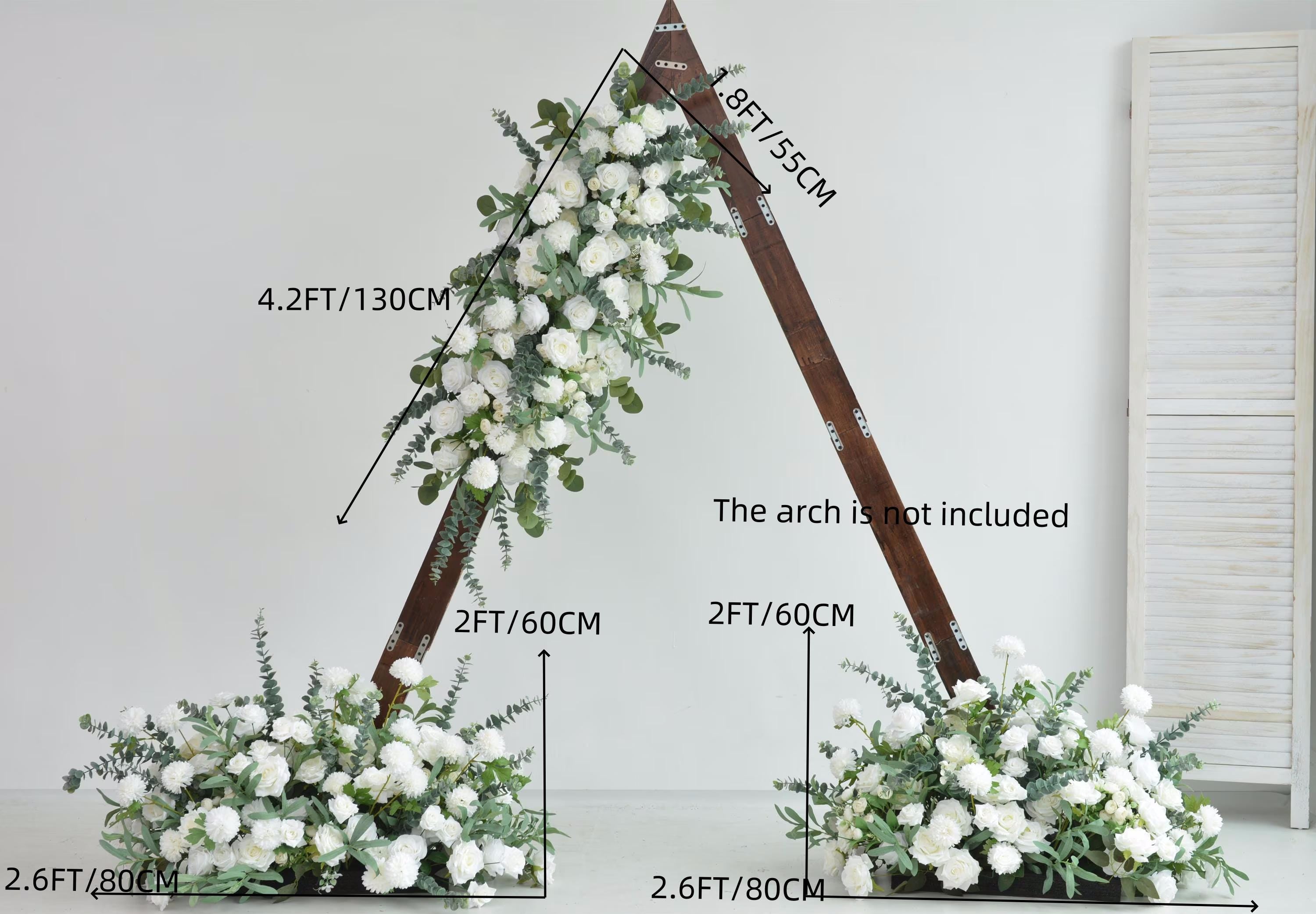 Artificial Elegant White Rose and Eucalyptus Arch Flowers Tailored Wedding Decoration