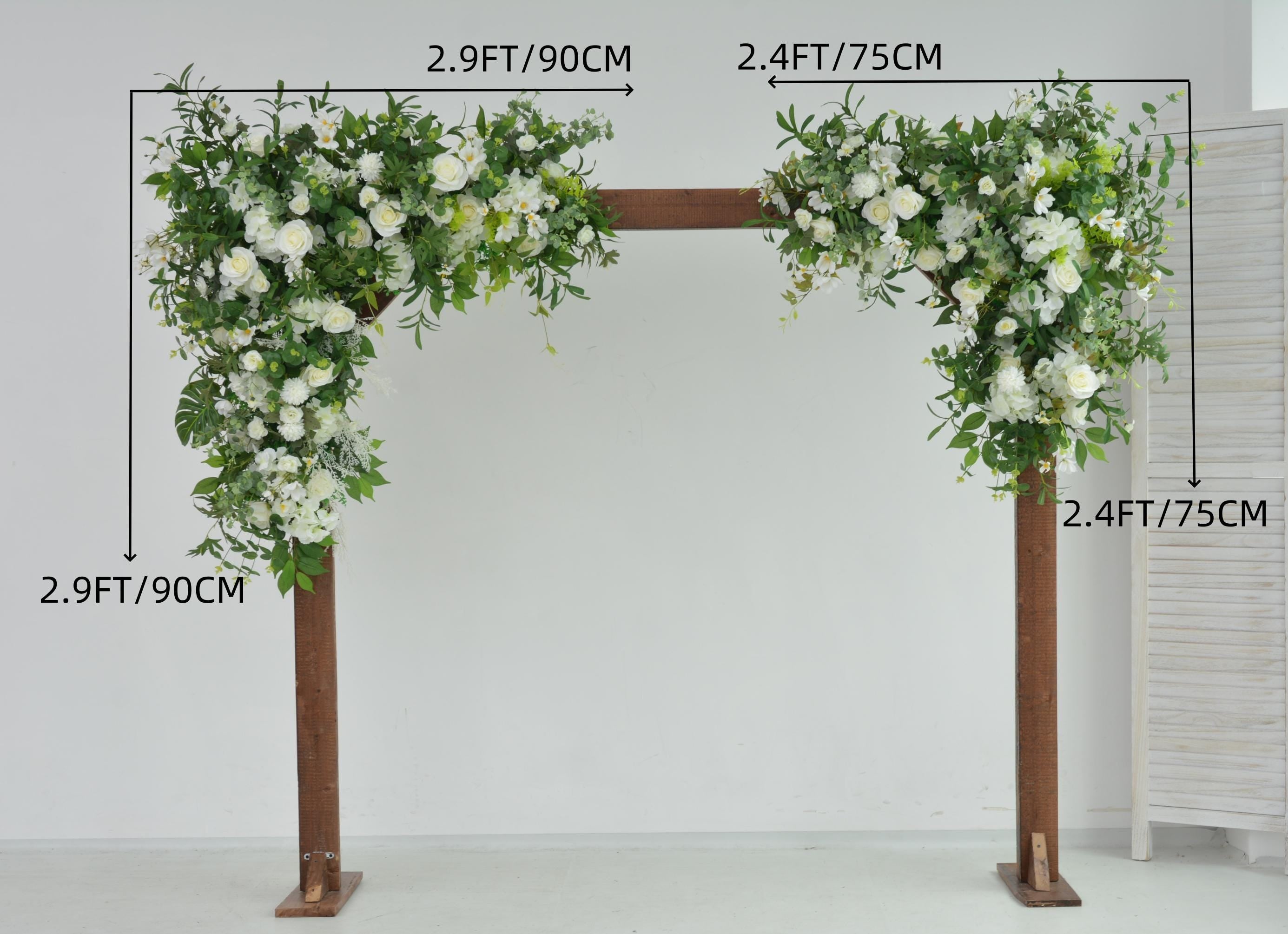 Greenery Wedding Arrangement with White Rose Flowers Wedding Arch Swag
