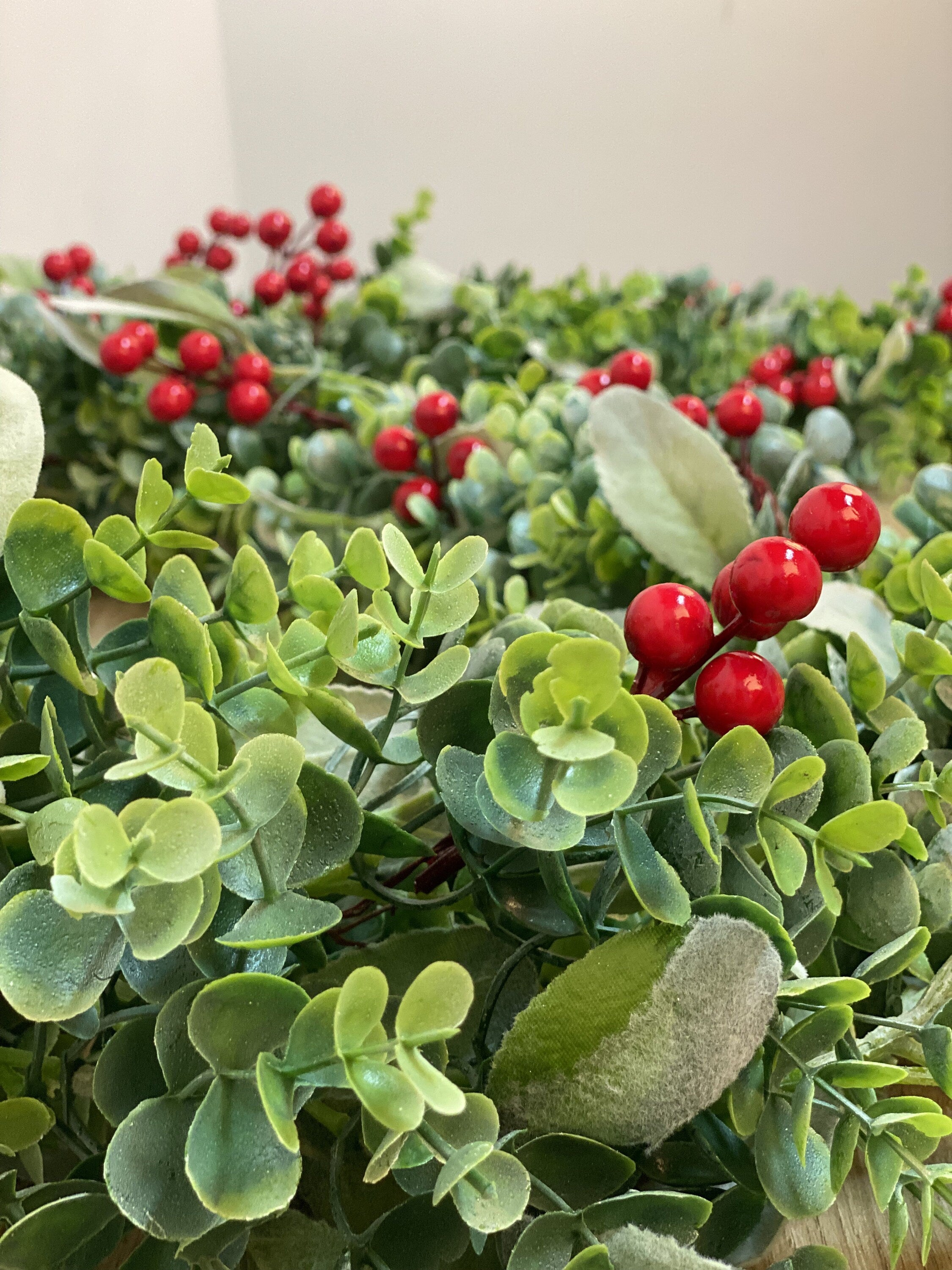 Eucalyptus Lambs Ear Garland: Farmhouse Table Runner, Mantle Decor